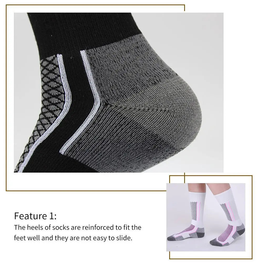 1 Pair Winter Warm Thickened Ski Stockings Hiking Socks for Women, Men, and Children Anti-Cold Skiing Outdoor High Sports Socks