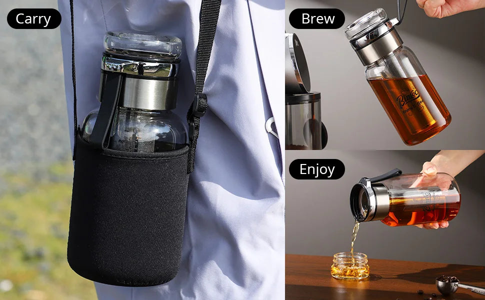 Jarra Hermética Bincoo para Café Cold Brew com Infusor Longo de Aço Inoxidável para Chá e Café Gelado