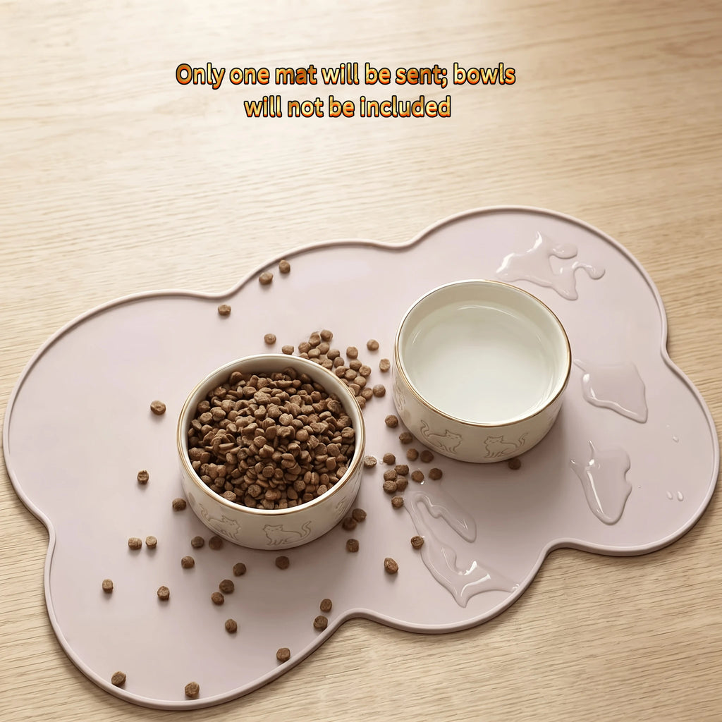 Tapete de Silicone para Animais de Estimação, à Prova de Vazamentos e Antiderrapante para Cães e Gatos, Tapete Oval para Tigelas