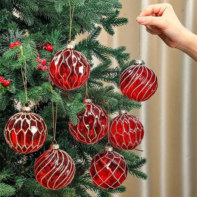 Decoração de Natal, Bola de Natal de 6 cm, Enfeite para Pendurar na Árvore de Natal, Ornamento para Decoração de Casa, Festa, Presente de Ano Novo, Acessório de Natal.