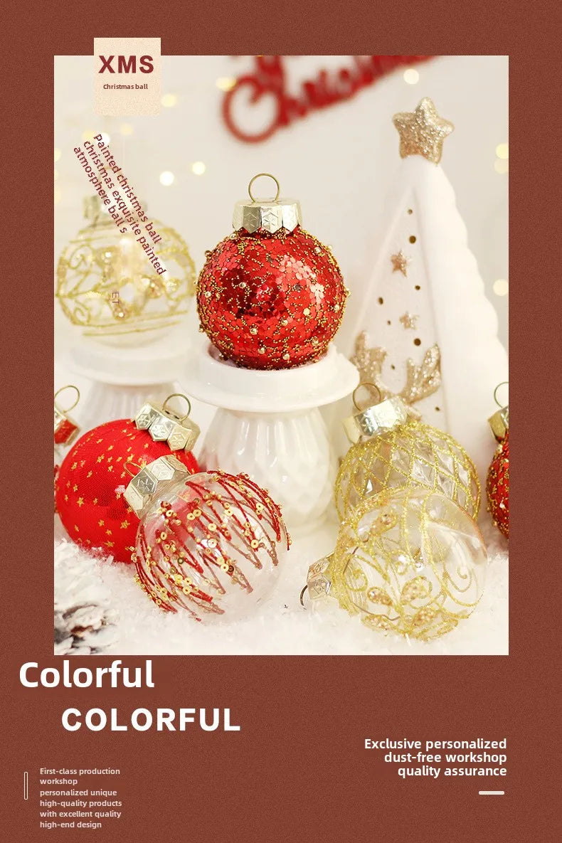 25 pçs 6cm bolas de natal bola grande árvore de natal pingente ornamentos para decoração de festa 2025 ano novo navidad presentes acessório ljiao