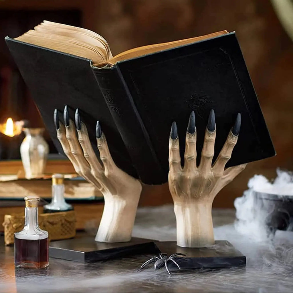 Halloween bookends decoração gótico casa bookends prateleiras único assustador monstro mão livro termina assustador decoração do quarto de halloween