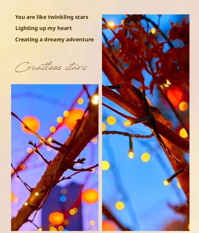 Luzes de Cordão Solares LED 300LED 8 Modos à Prova d'Água Luzes de Fada Alimentadas por Energia Solar para Decoração de Natal ao Ar Livre Lâmpada Estrelada