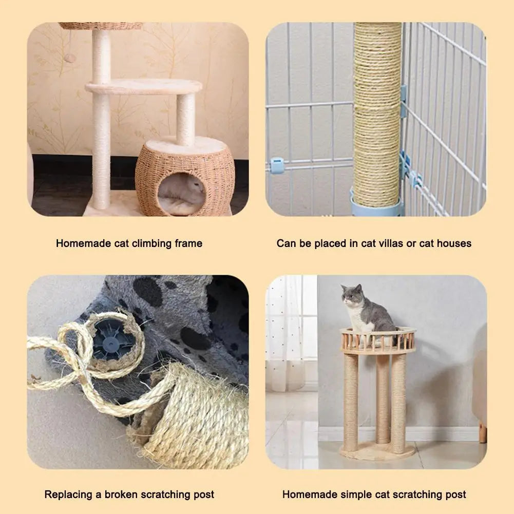Poste Arranhador de Sisal para Gatos, Brinquedo Anti-Arranhões para Cuidado das Garras, Peças de Reposição Destacáveis DIY para Árvore de Gatos, Suprimentos Domésticos para Gatos de Estimação