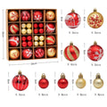 Decorações de Natal, 42 Conjuntos de Bolas de Natal Pintadas em Vermelho, Verde e Dourado, Pingentes.