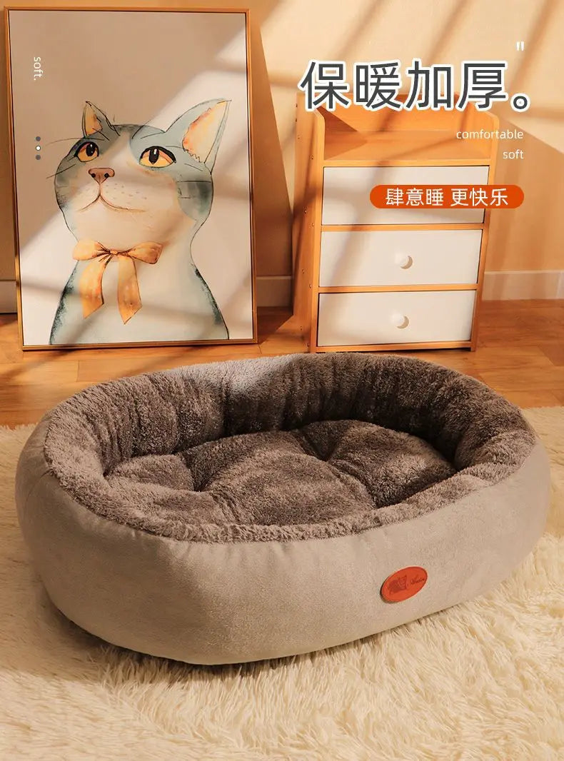 Ninho quente engrossado para outono e inverno ninho de animais de estimação ninho de cachorro esteira ninho de gato grande e pequeno cão de pelúcia toda a temporada cama universal para animais de estimação