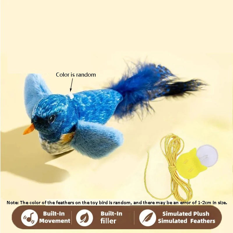 Brinquedo para Gato que Imita o Som de Pássaro para Divertir o Gato, Corda Elástica para Aliviar o Tédio e Resistir a Arranhões e Mordidas