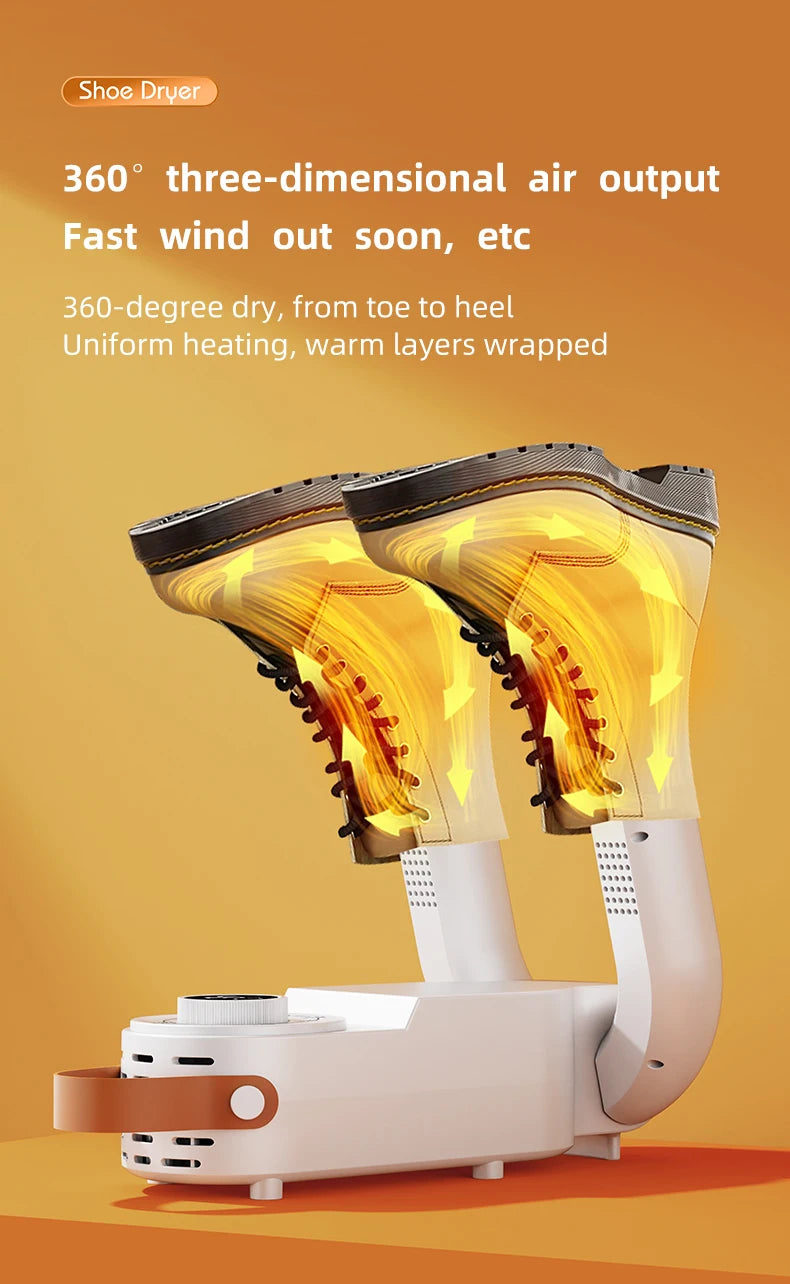 HOMEFISH Secador de sapatos inteligente de secagem rápida, desodorização, esterilização, temporizador ajustável, aquecedor e aquecedor de sapatos domésticos