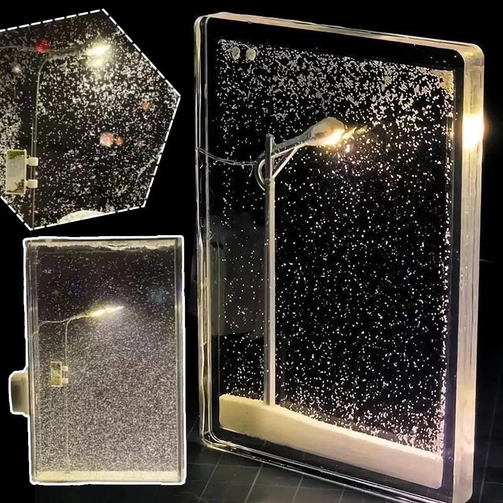 Luzes noturnas de natal pequena luz de rua nevada fluindo noite diy luzes de natal artes e ofícios ornamento de mesa de natal