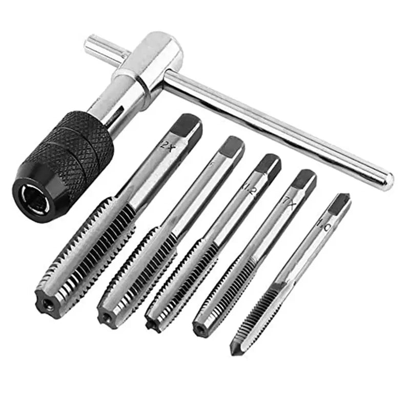 Chave de alça t m3 m4 m5 m6 m8 mão torneira reamer rosca conjunto de ferramentas de rosqueamento máquina ajustável rosca rosqueamento broca