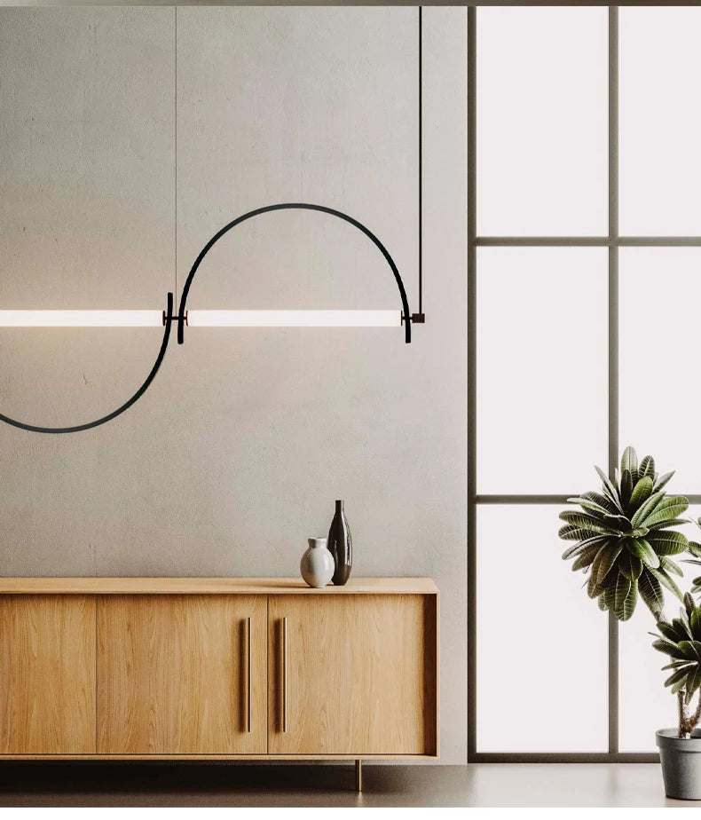 Sala de estar minimalista luz pingente moderno designer arte lâmpada led quarto estudo sala jantar balcão barra minimalista luz interior