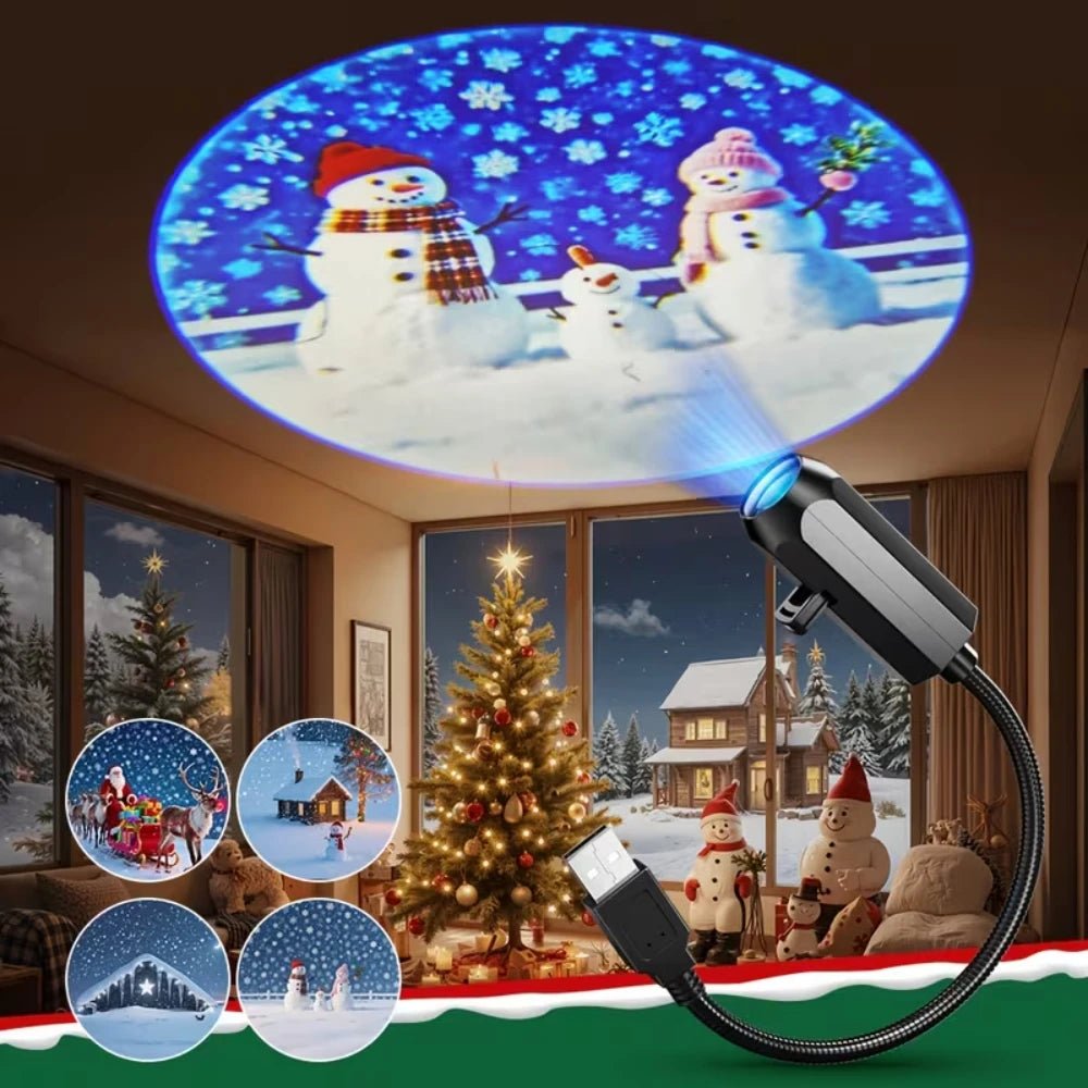 Projetor de Natal LED, Luz Noturna Realista com 4/6/10 Padrões, Papai Noel, Árvore de Natal, Decoração de Teto e Parede, Brinquedo Educativo, Presente - Kasa & Pet