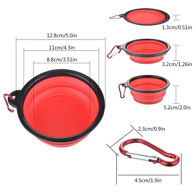 Tigela de comida para animais de estimação portátil durável tpr tigela de comida para cães e gatos tigela dobrável de silicone portátil viagem ao ar livre tigela de comida de água