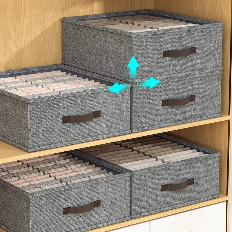 Guarda-roupa organizador de armazenamento de roupas camisola camiseta caixa de armazenamento engrossado calças caixa de armazenamento roupa interior meias organizador para casa