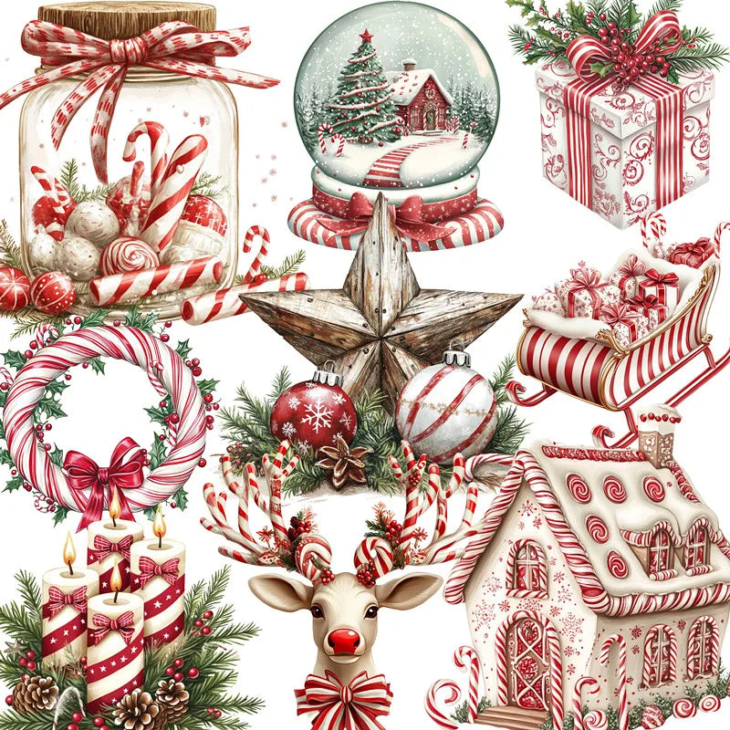 Objetos de natal adesivos artesanato e scrapbooking adesivos crianças brinquedos livro adesivo decorativo diy papelaria