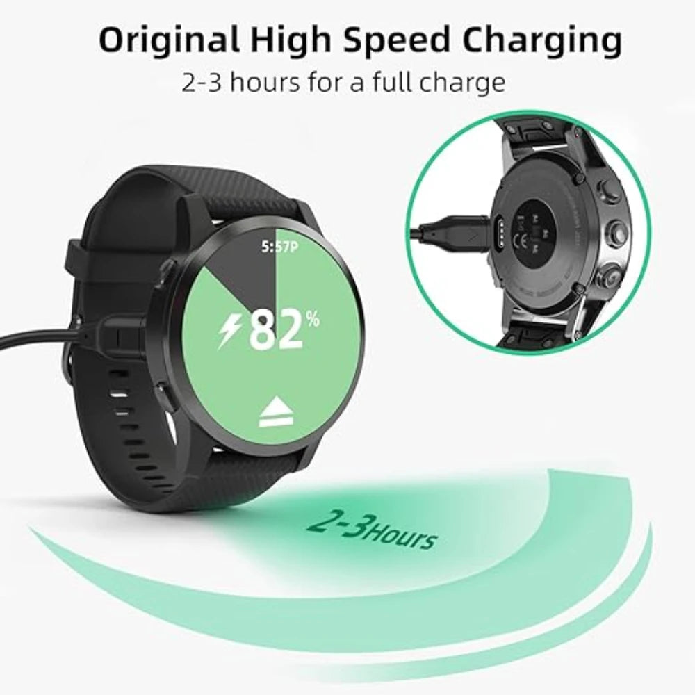For Garmin Fenix 5 5S 5X Plus 6 6S 6X Pro 7 7S 7X Charger USB-C Charger Smartwatch Charger Cable Replacement Charger 3.3ft