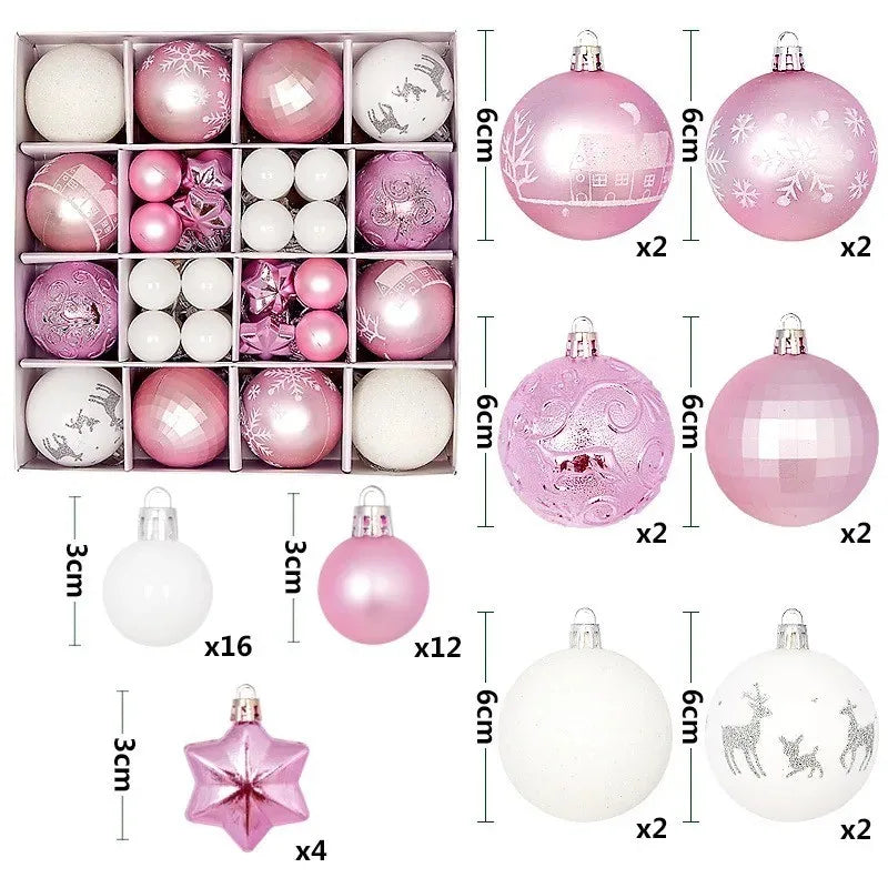 Conjunto de 44 Bolas de Natal para Pendurar na Árvore, Decoração de Natal para Casa, Presente para Festa de Ano Novo 2026