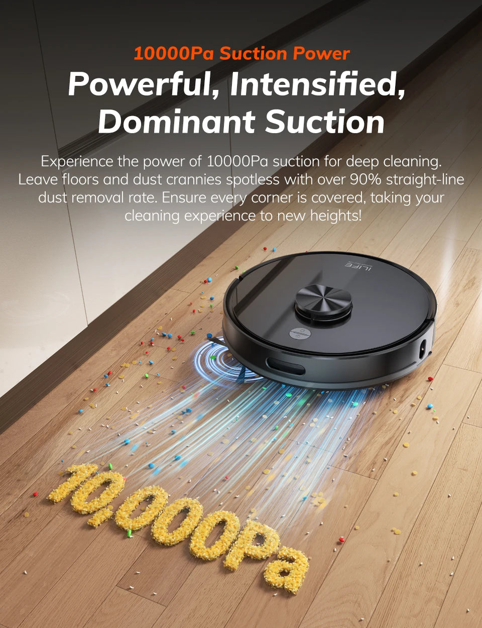 Aspirador Robô ILIFE T20s Ultra com Estação de Esvaziamento Automático, Sucção de 10000Pa, Bateria de 4600mAh, Tempo Máximo de Funcionamento de 300 Minutos