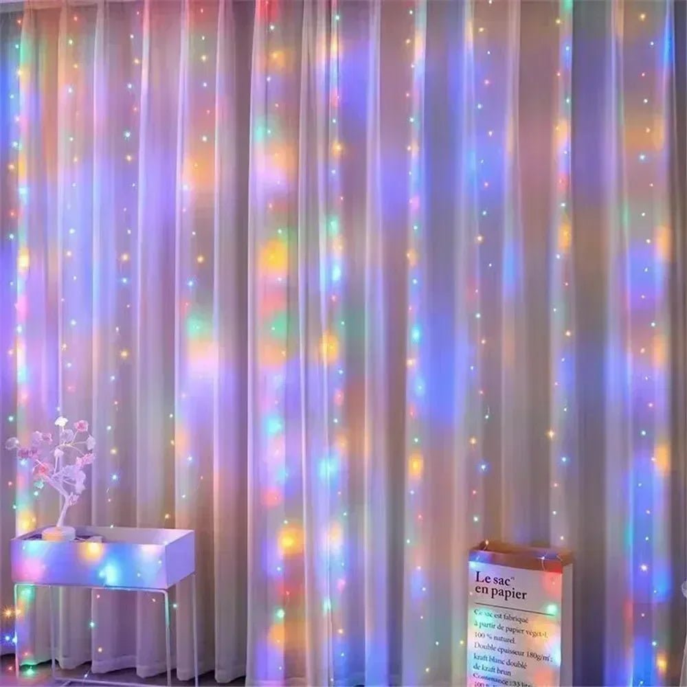 Luzes de fadas de natal guirlanda de casamento ao ar livre 8 modo led usb cortina luz corda festa decoração do feriado jardim luz navidad