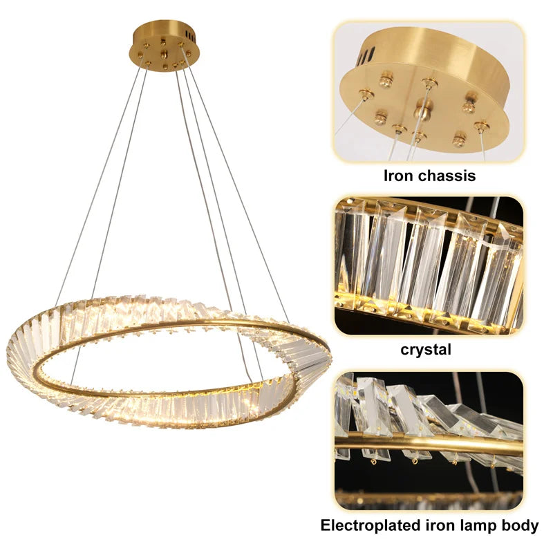 Led anel de luxo luzes pingente para sala estar jantar lustre moderno decoração casa lâmpada do teto nordic luminária lustre