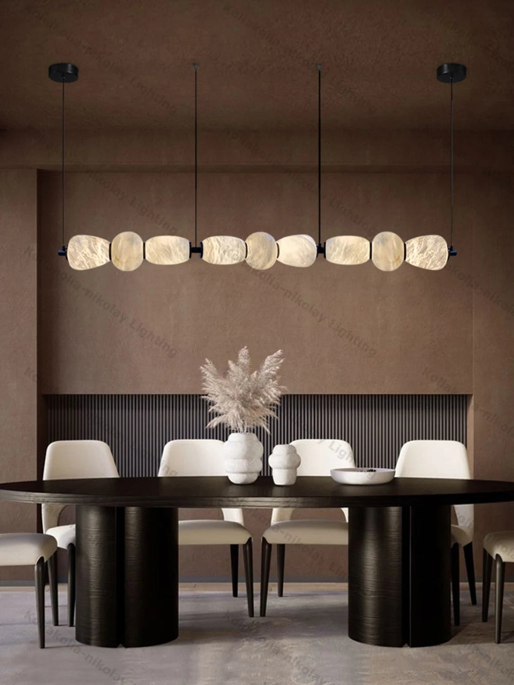 Lustres de LED Reguláveis de Mármore Natural para Decoração de Casa, Nova Tendência 2026, Iluminação para Sala de Estar e Sala de Jantar