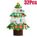 DIY sentiu árvore de natal com ornamento suspenso, luzes LED, presentes para crianças, decoração de ano novo, suprimentos de natal, 2024
