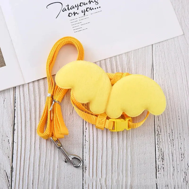 Coleira de pato com asa fofa, arnês de segurança para gato de estimação, filhote de cachorro, gatinho, corda de reboque ajustável, suprimentos para animais de estimação, animais pequenos Kasa & Pet