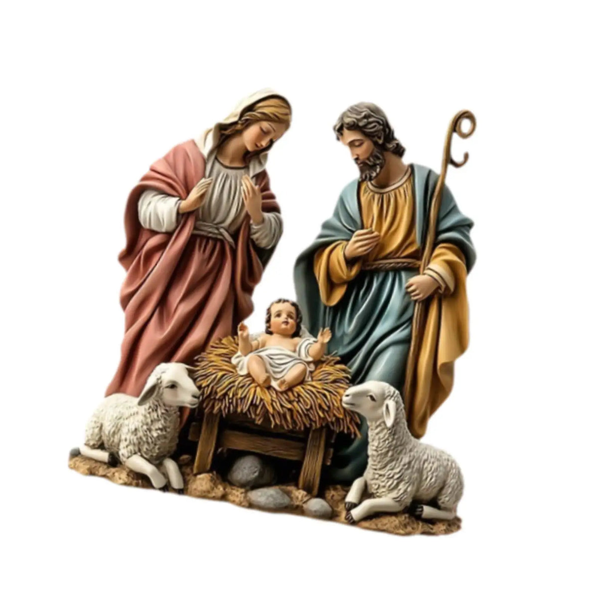 Estatueta de presépio de natal, decoração de natal, família sagrada, miniaturas, estátua para presente de aniversário, decoração interna, prateleira