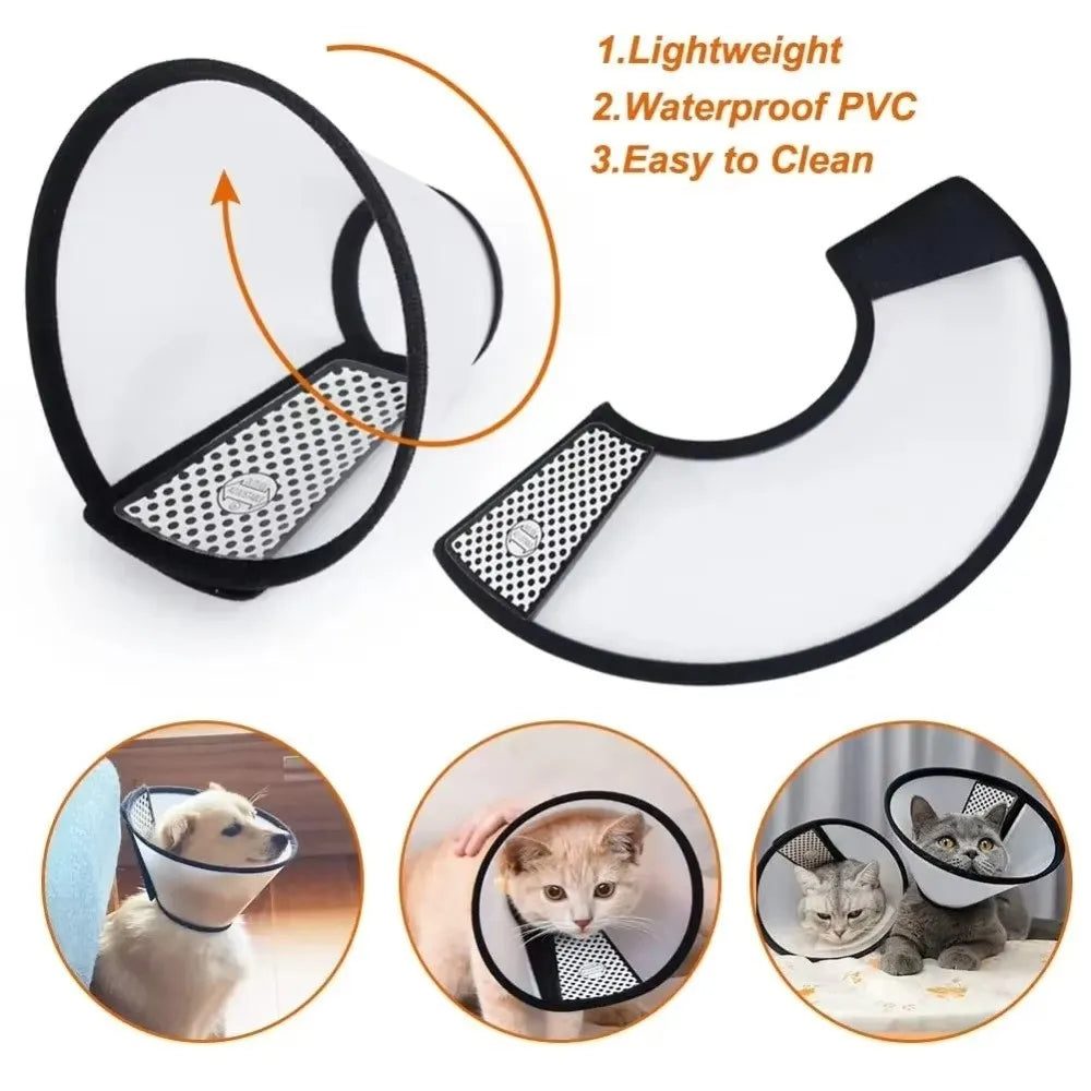 Coleira Protetora Ajustável para Pets, Anti-Mordida, Anti-Arranhões, Cone de Recuperação, Anti-Lambedura, Acessórios para Animais de Estimação