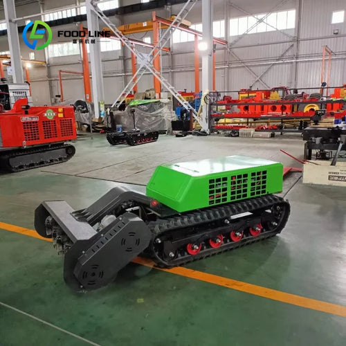 Cortador de Grama Elétrico com Controle Remoto e Esteira, Máquina Florestal com Aparador de Cerca Viva para Uso Comercial