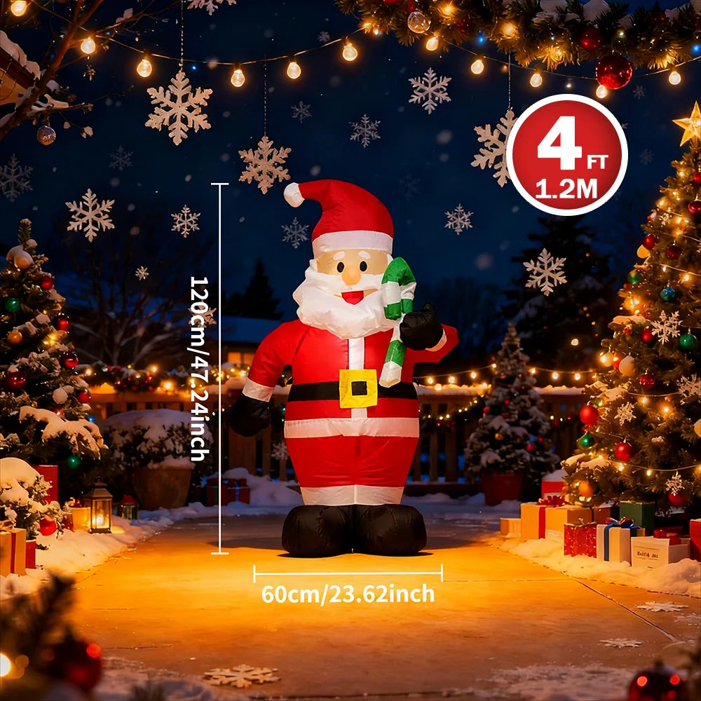 Decorações infláveis de natal-ramo boneco de neve, papai noel, homem de gengibre, saco de presente boneco de neve luz led decorações de gramado