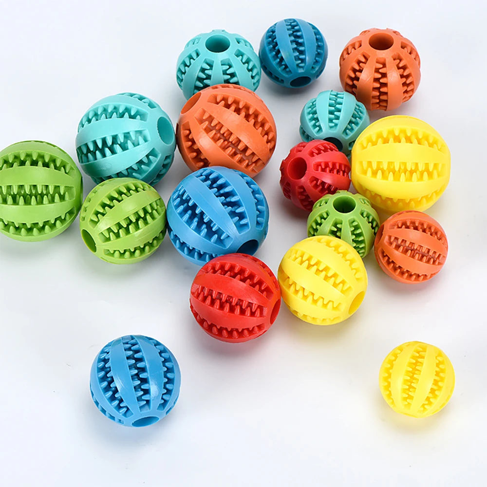 Bola de borracha interativa para pet, Mastigar brinquedo para cães pequenos, Limpeza dos dentes, Acessórios para cachorros