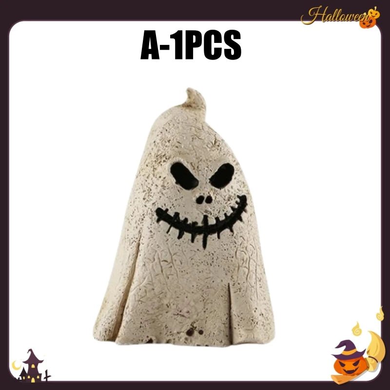 Decoração de Halloween: Fantasma, Abóbora e Múmia - Enfeite de Resina Assustador para Mesa, Perfeito para Noite de Halloween, Sala de Estar e Festas