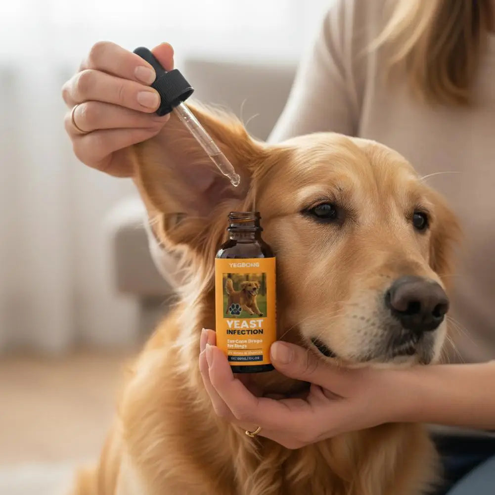 Gotas para ouvido de animais de estimação, 60ml, dissolvem cera de ouvido, removedor de odor, anti-coceira, natural, não irritante