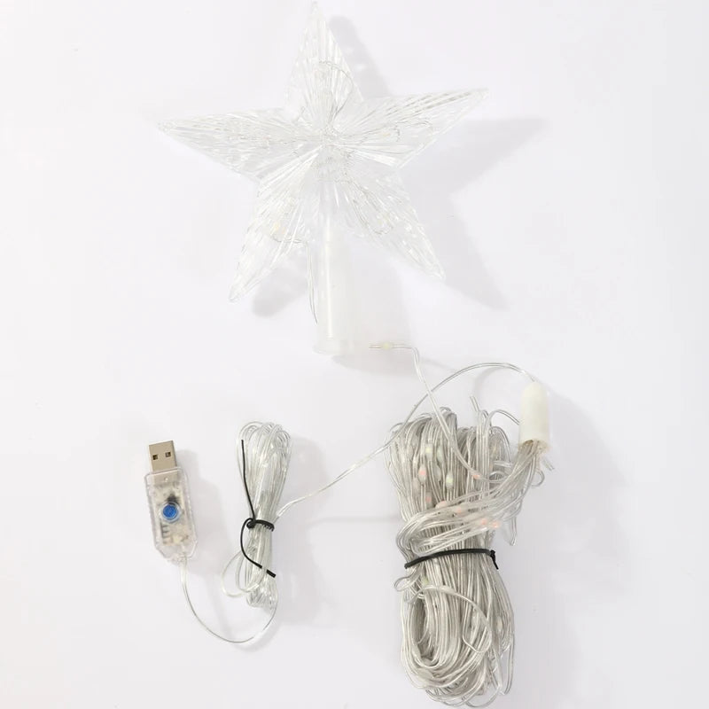 Led estrela cachoeira luzes decorações de natal luzes da corda ornamentos de árvore de natal para casa 2025 navidad natal ano novo 2026