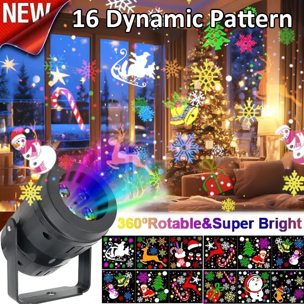 16 padrões de luzes de projetor de natal rotativa decoração de natal ao ar livre/interno projetor led para festa de férias decoração de natal