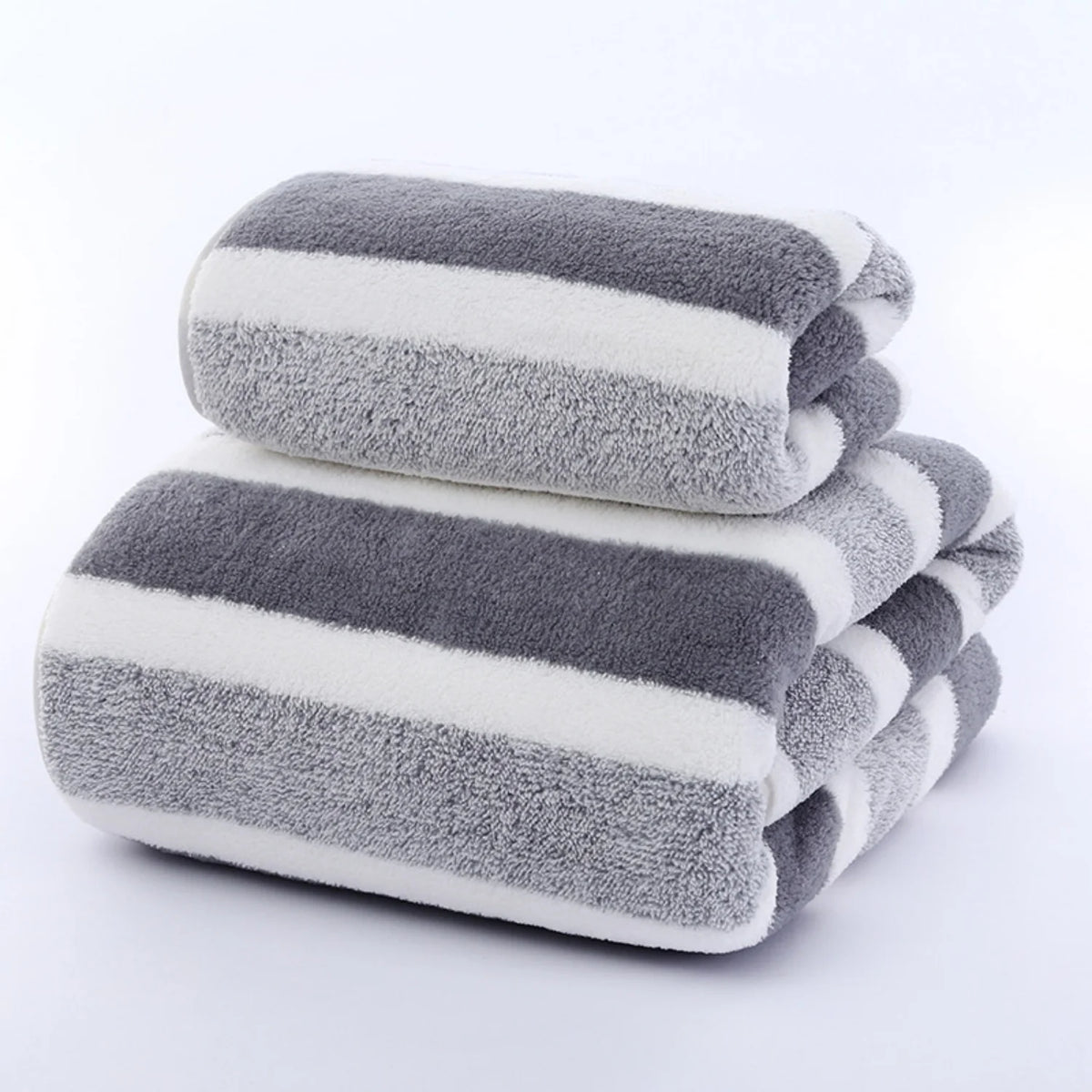 Conjunto de Toalha de Banho 70*140cm e Toalha de Rosto/Mãos 35*75cm, Alta Absorção, Secagem Rápida, Sem Pelos, Durável para Família, Praia e Banheiro
