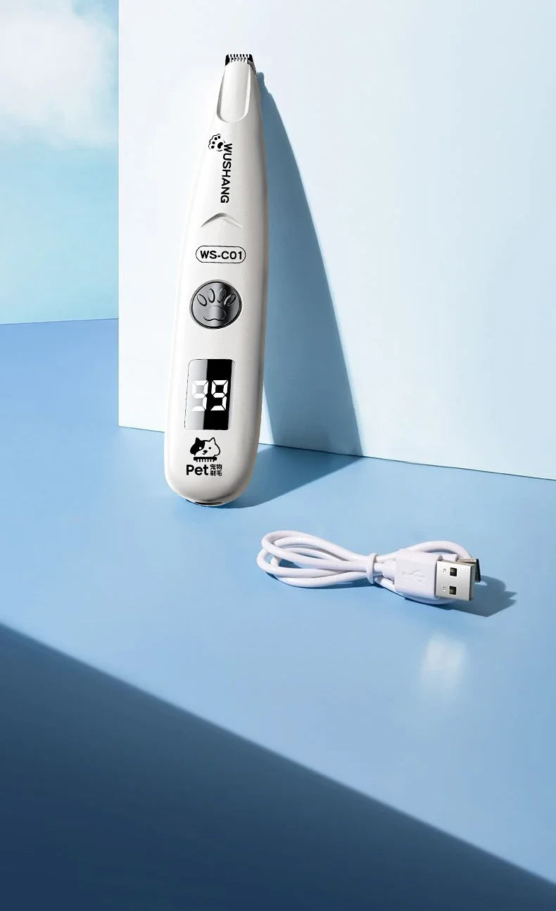 Aparador Elétrico para Cães com Luz LED, Impermeável, Aparador de Pelos para Patas de Animais de Estimação, Baixo Ruído, para Rosto, Patas, Orelhas e Pelos de Gato e Cão