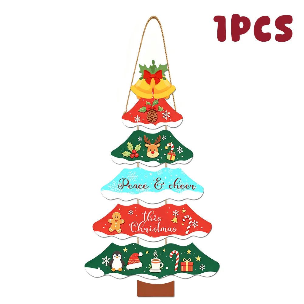 Enfeite de Papel para Árvore de Natal, Placa Festiva para Pendurar na Porta ou Parede, Decoração de Natal para Varanda, Janela, Casa e Festa