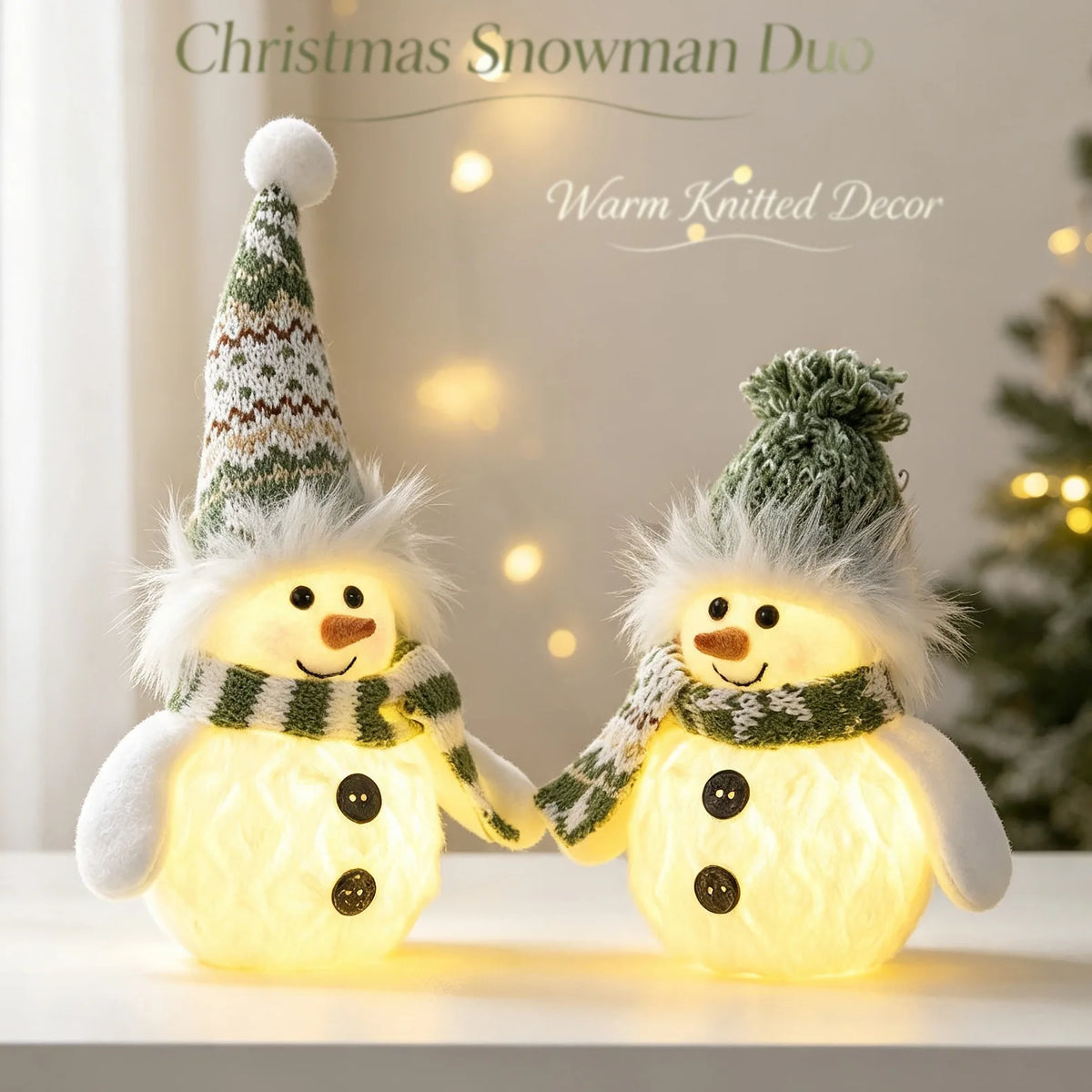 Boneco de neve de pelúcia com luzes de Natal, decoração de mesa de Natal, para uso interno, artigos para festas de Natal, presente.