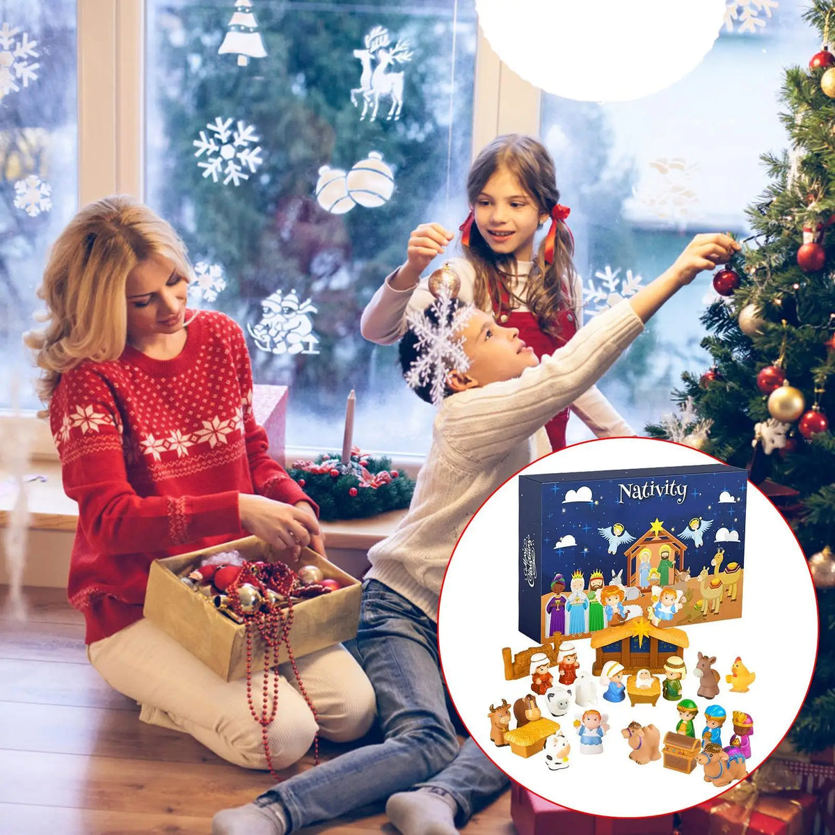 Calendário de Contagem Regressiva de Natal 25 Dias 2026 Presépio de Advento Contagem Regressiva de Feriados para Crianças e Adultos Lembrancinhas de Festa de Inverno para Casa