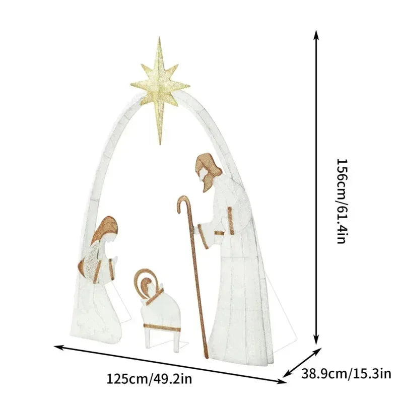 Presilha de Natal com Iluminação LED para Jardim, Decoração de Natal para Gramado, Presilha de Presépio, Enfeite de Natal, Decoração de Ano Novo