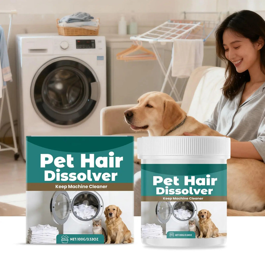 Removedor de Pelos de Animais para Lavagem 100g Aditivo Detergente para Máquina de Lavar Roupas, Carpete, Roupa de Cama, Tecido e Toalha