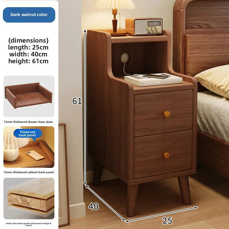 Mesa de Cabeceira Multifuncional para Casa, Armário Estreito de Armazenamento para Quarto Pequeno, Armário de Cabeceira Kasa & Pet