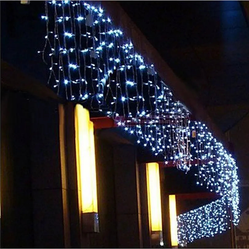 Guirlanda de natal led cortina luzes de sincelo festão luz led droop cachoeira luzes da corda ao ar livre jardim rua beirais decoração