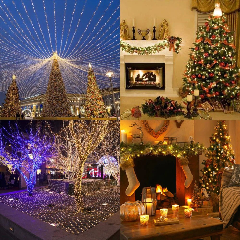 Luzes de natal 5m 10m 20m 30m 50m 100m led string luz de fadas 8 modos luzes de natal para pátio festa de casamento luzes do feriado