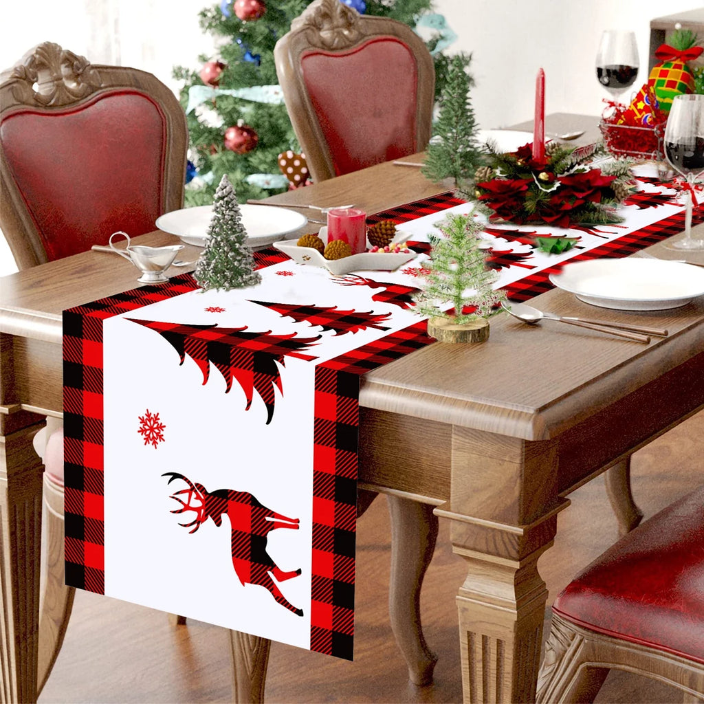 Natal papai noel corredor de mesa navidad natal noel árvore boneco de neve bandeira de mesa feliz natal decoração para casa 2025 ano novo 2026