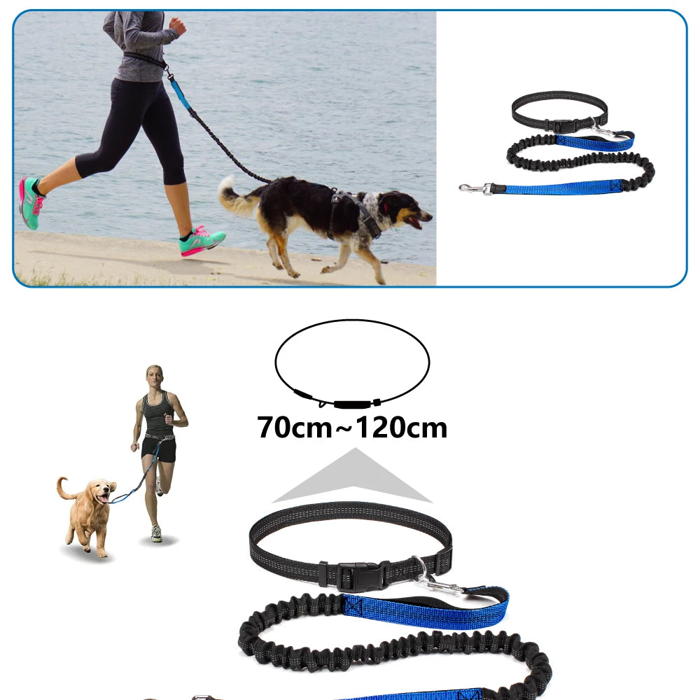 Coleira de Cachorro Mãos Livres para Passeio, Corrida e Caminhada, Coleira Ajustável com Cinto de Cintura e Alça Peitoral, Corda de Tração, Acessórios para Cães