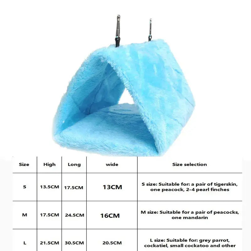 Cama de Inverno para Pássaros, Ninho de Pelúcia Quente para Pássaros de Estimação e Papagaios, Tenda Suspensa para Dormir e Incubar, Acessórios para Pássaros Kasa & Pet