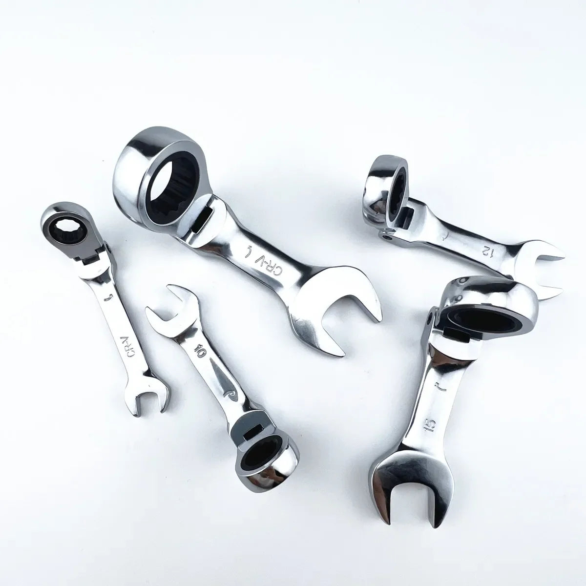 Mini chave de catraca de alça curta com cabeça móvel, chave de extremidade aberta rápida de dupla finalidade, ferramenta de hardware, chave de economia de trabalho